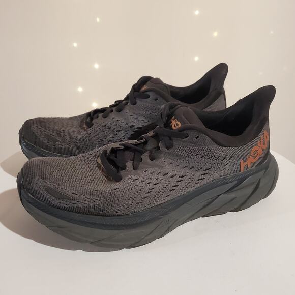 Hoka One One Shoes - Hoka One One Black and Orange Athletic Shoes